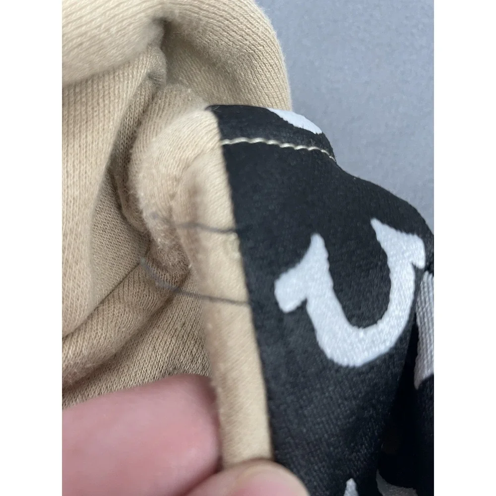 True Religion Hoodie Men XL Brown Full Zip Lightweight Cool Drawstring Logo Trim